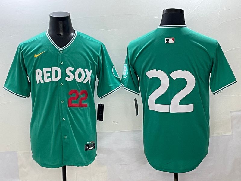 Men 2025 Boston Red Sox #22 No Name Green Joint Name Nike MLB Jersey style 4